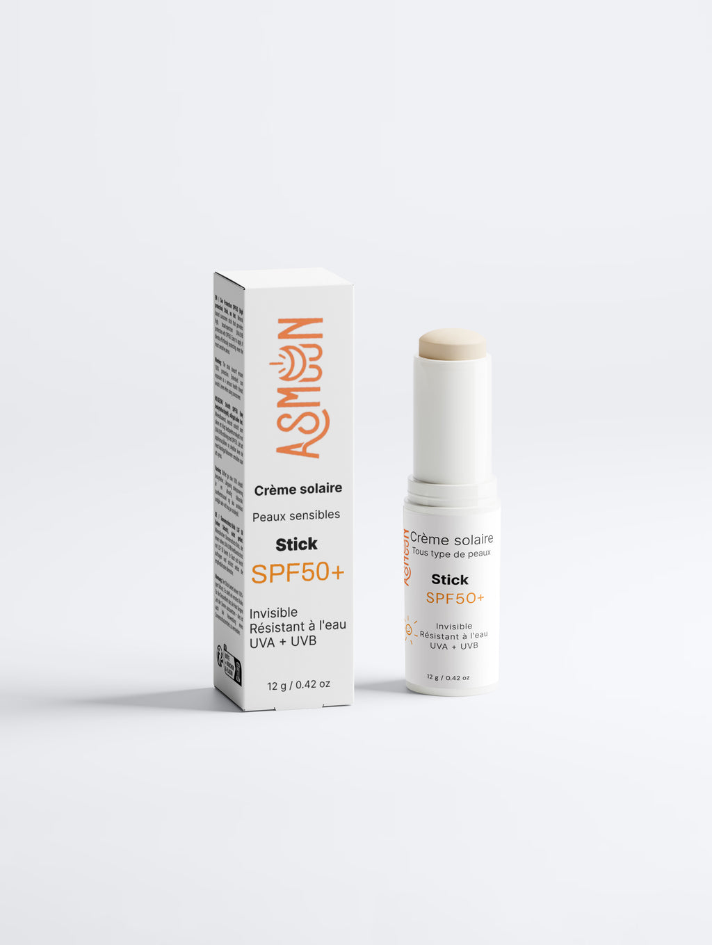 Stick de protection solaire SPF50, sans teinte